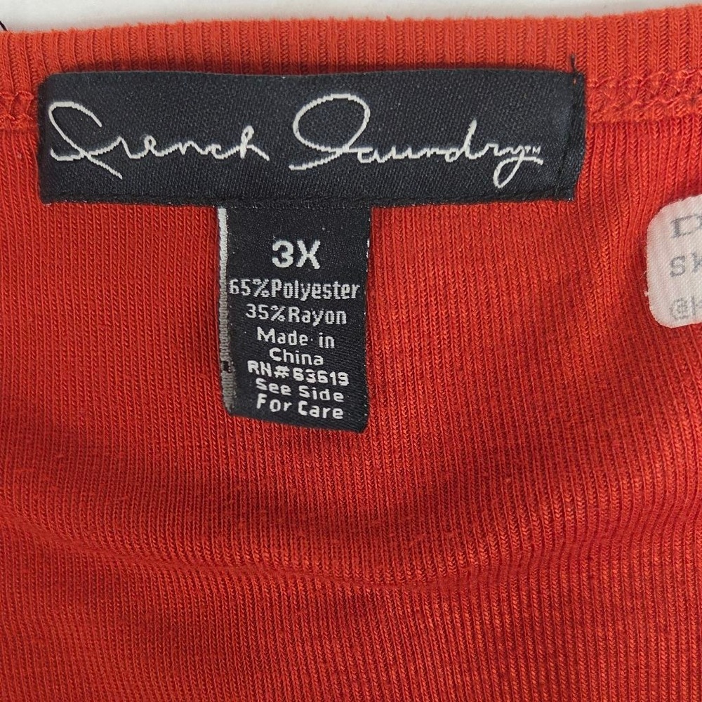 Women's French Laundry Long Sleeve Tee 3X Orange - Picture 4 of 7